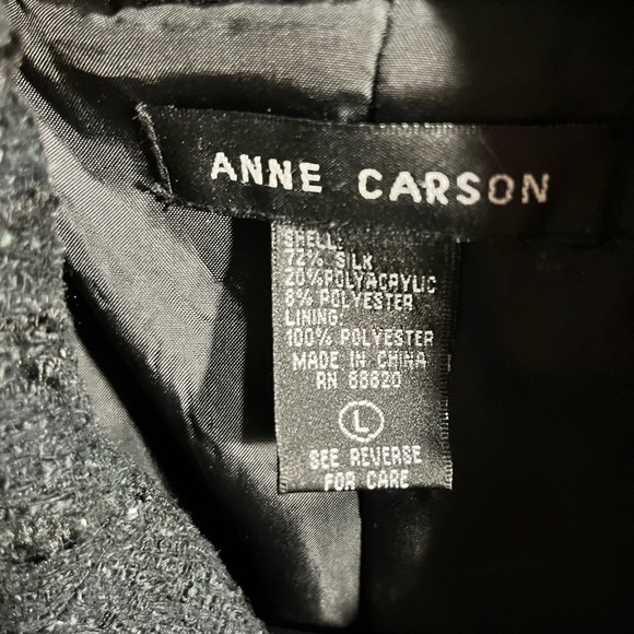 ANNE CARSON Silk Blend
Blazer L Black Plaid Raw Trim Floral Brooch Boho
Witchy - Picture 7 of 14